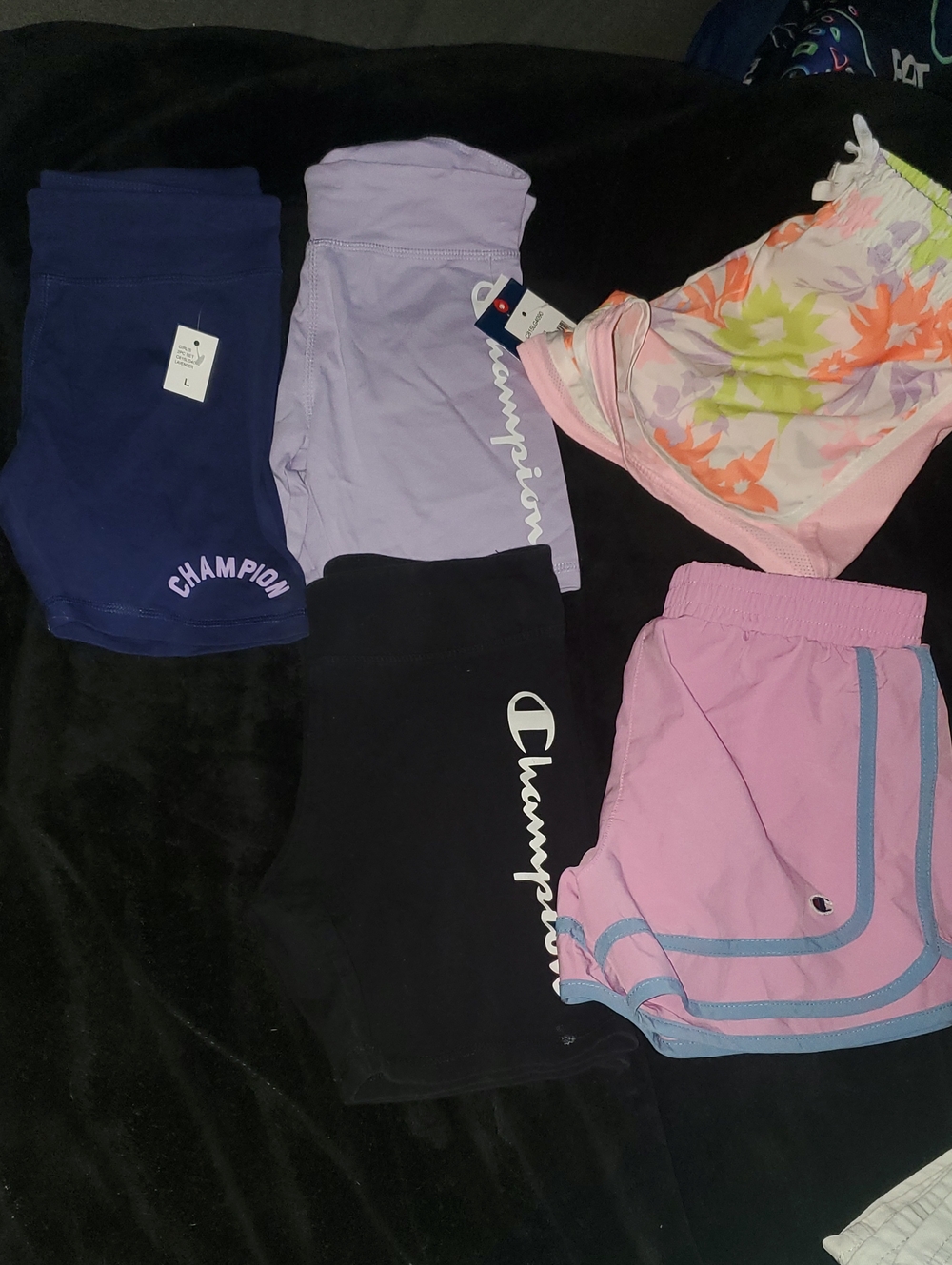 Champion Girls' Shorts Bundle in Navy, Lavender, Black, Pink & Floral